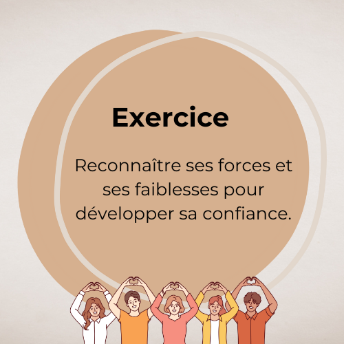 Exercices : Reconnaitre ses forces et ses faiblesses pour développer sa confiance.